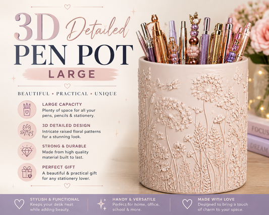 Large Personalised 3D Detailed Pen Pot