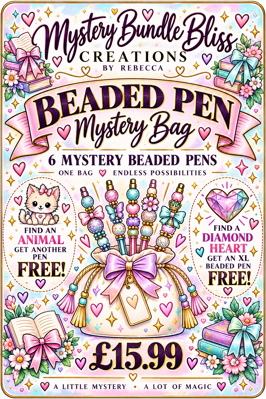 The Beaded Pen Lucky Bag – 6 Mystery Pens + Hidden Bonus Wins