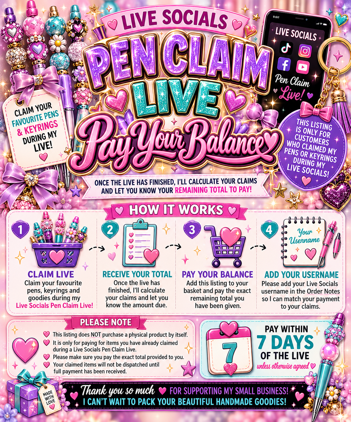 💜 Live Socials Claims – Complete Your Order